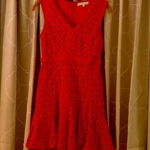 Anthropologie San & Soni Red lace party dress